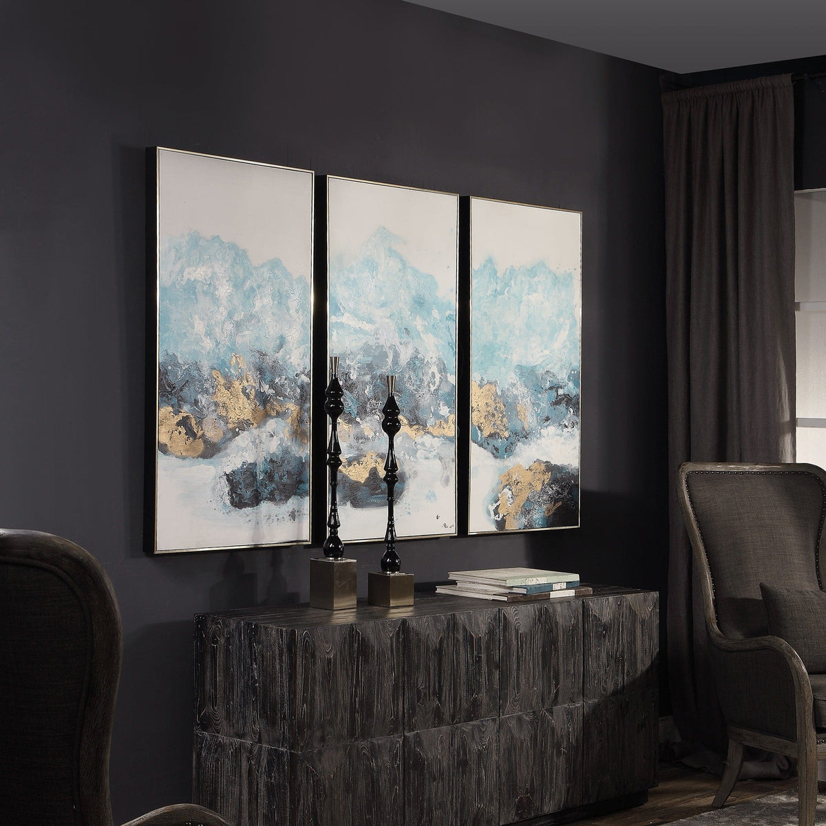 Uttermost Accessories Crashing Waves Abstract Art, S/3 House of Isabella UK