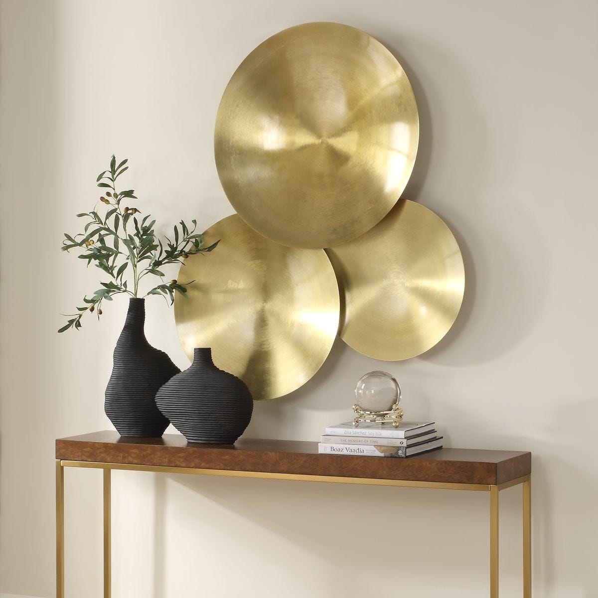 Uttermost Accessories Cymbalic Round Brass Wall Art Set of 3 House of Isabella UK
