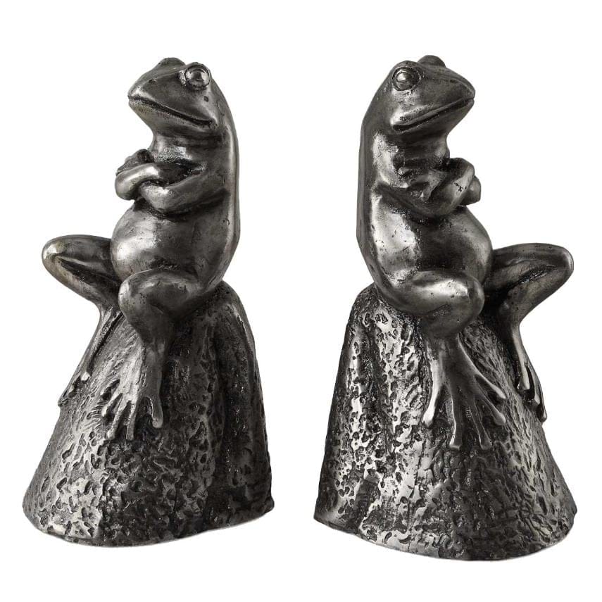 Uttermost Accessories Daydreaming Frogs Aged Silver Bookends, Set of 2 House of Isabella UK
