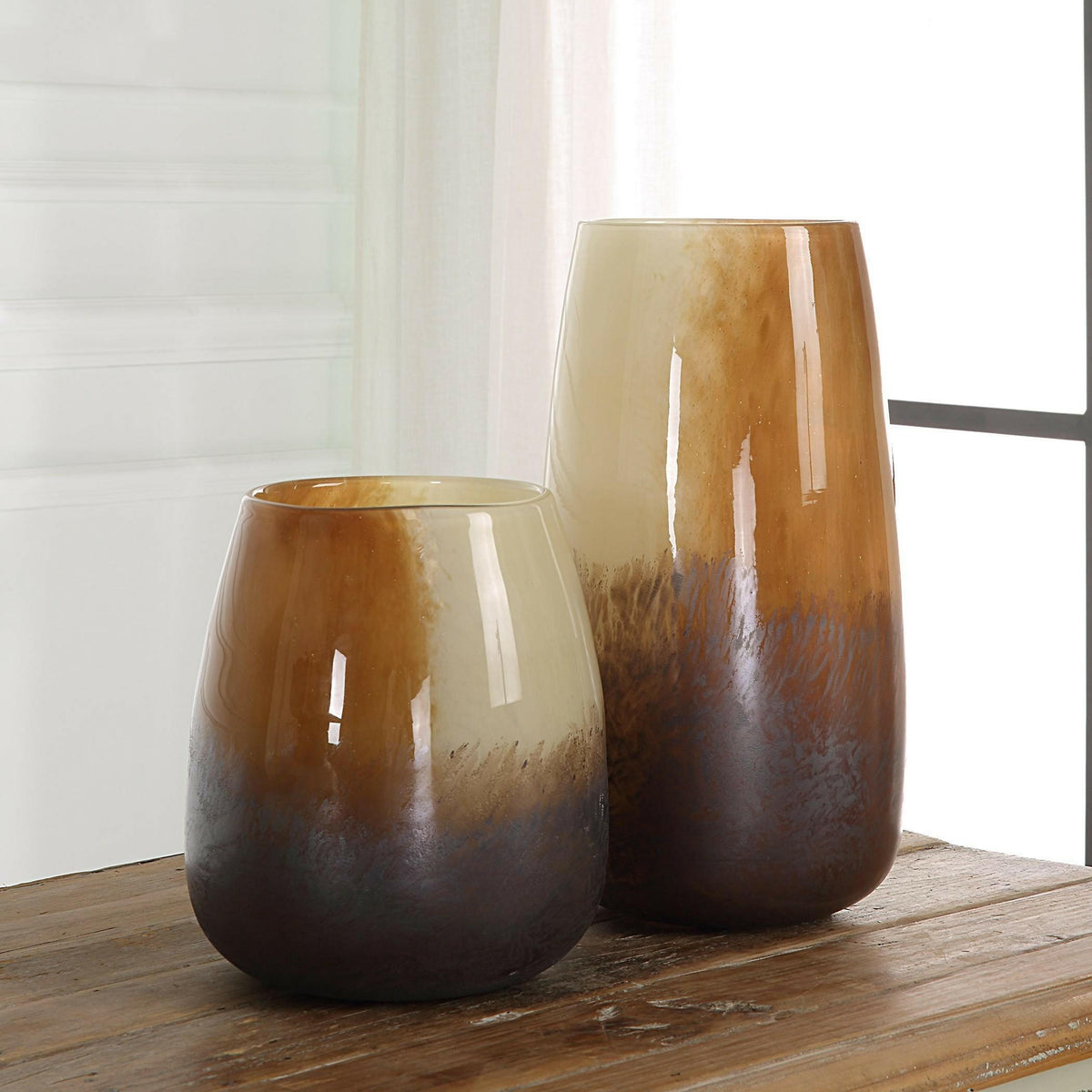 Desert Wind Glass Vases, S/2.