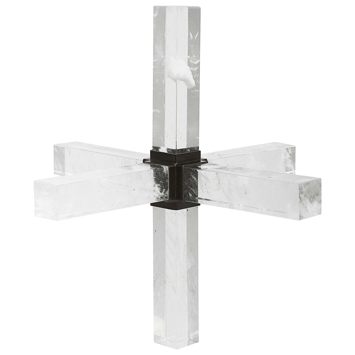 Uttermost Accessories Double Cross Sculpture - Faux Quartz Crystal House of Isabella UK