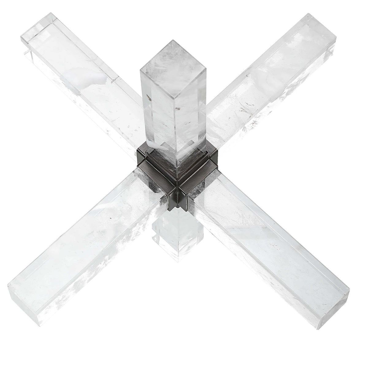 Uttermost Accessories Double Cross Sculpture - Faux Quartz Crystal House of Isabella UK