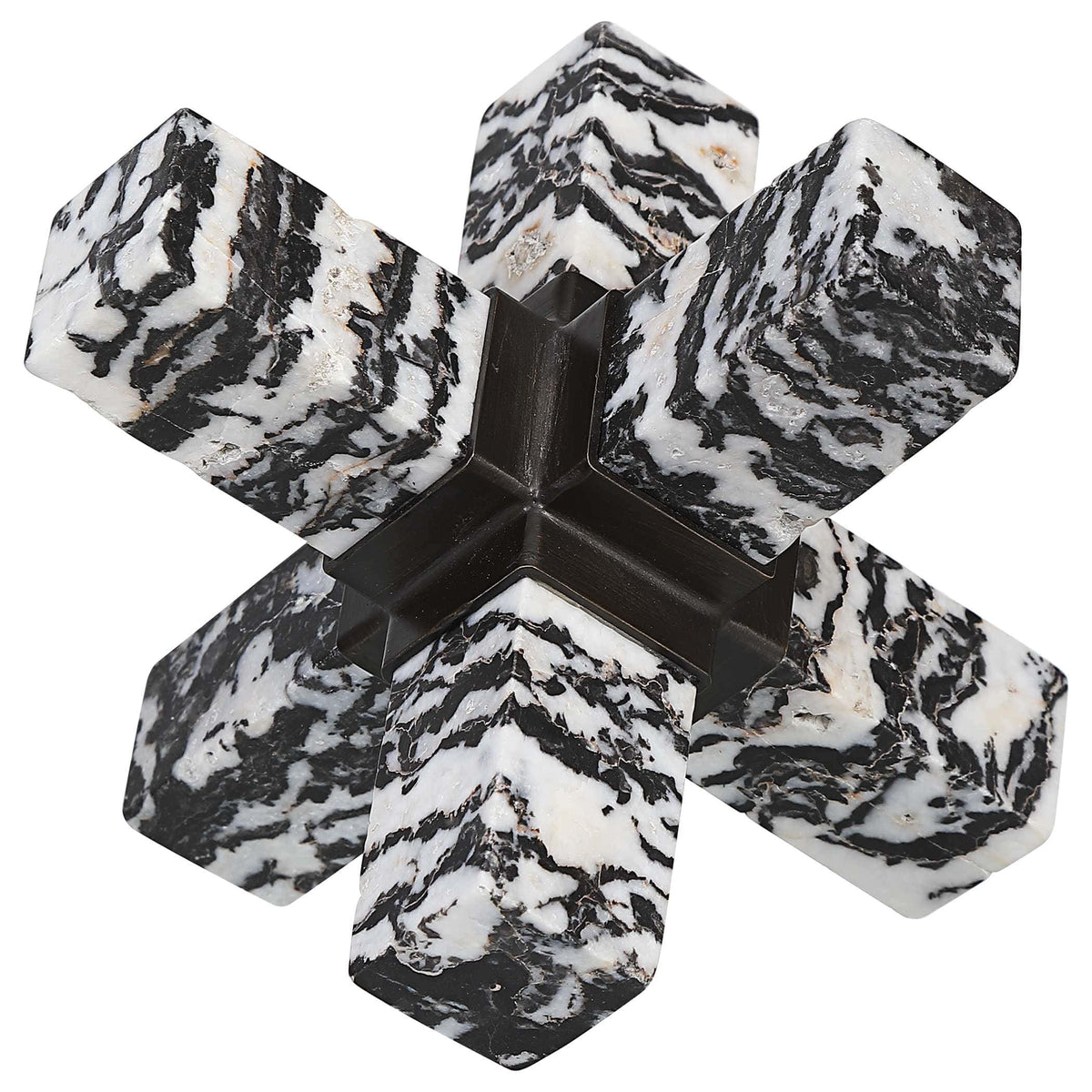 Uttermost Accessories Double Cross Sculpture - Zebra Stone House of Isabella UK