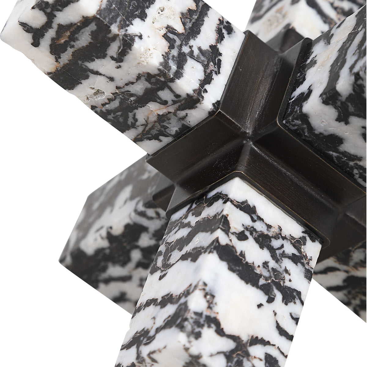 Uttermost Accessories Double Cross Sculpture - Zebra Stone House of Isabella UK