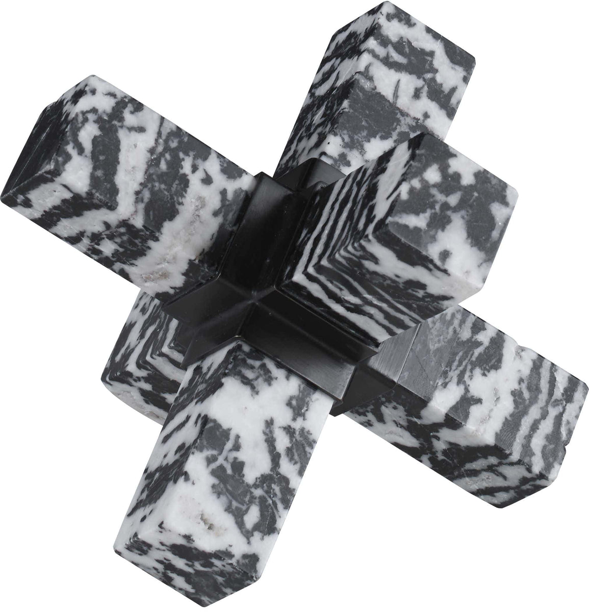 Uttermost Accessories Double Cross Sculpture - Zebra Stone House of Isabella UK