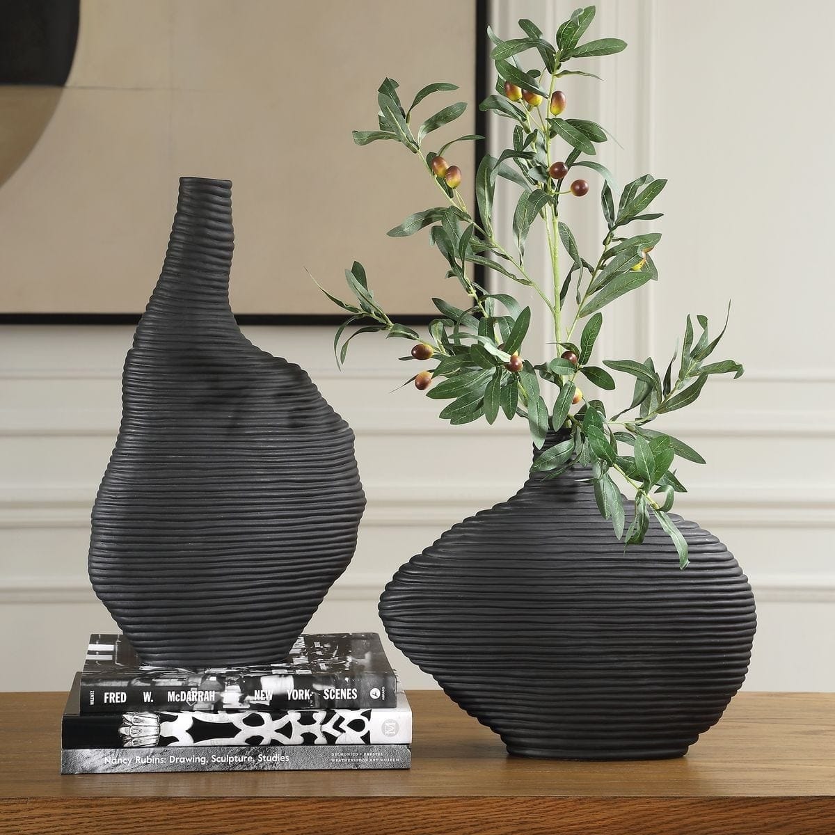Uttermost Accessories Duostacked Black Vases Set of 2 House of Isabella UK