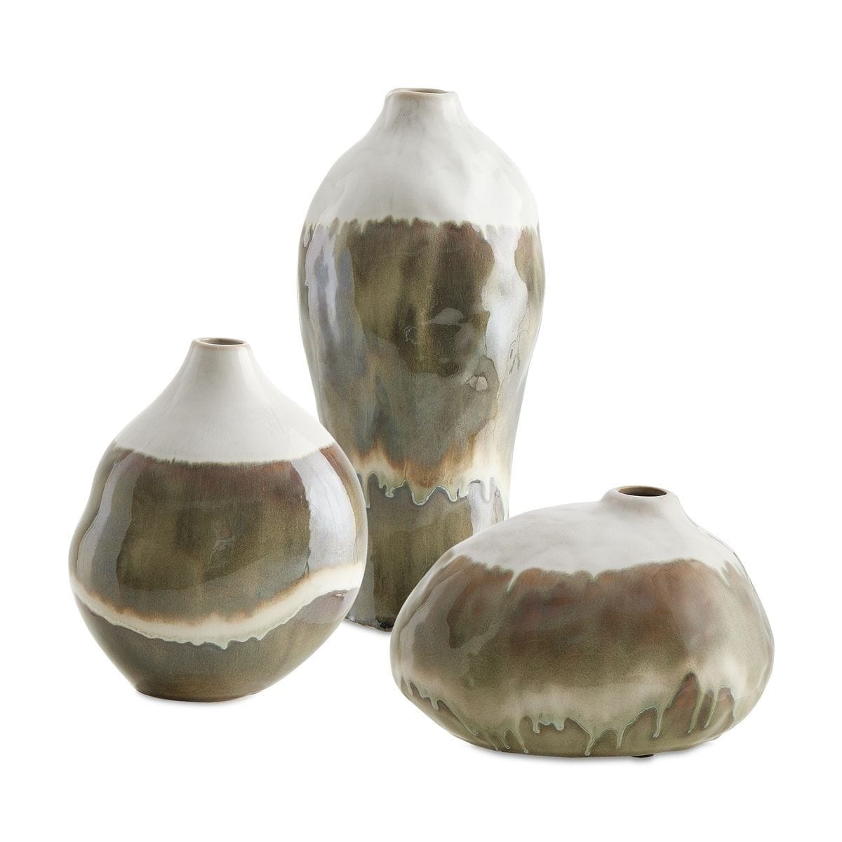 Uttermost Accessories Earthflow Glazed Outdoor Vases Set of 3 House of Isabella UK
