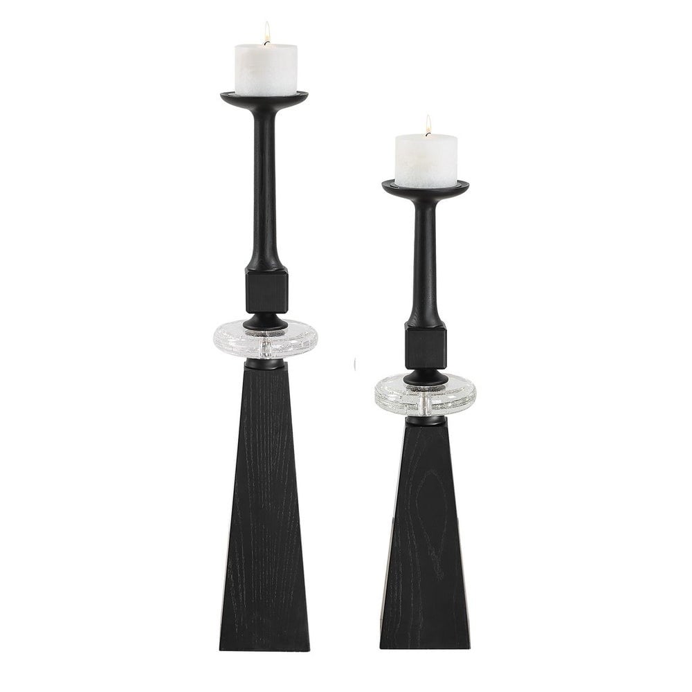Uttermost Accessories Ebon Glow Candleholders Set of 2 House of Isabella UK