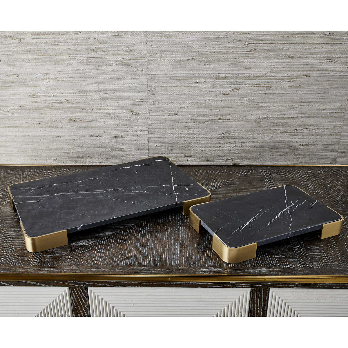 Uttermost Accessories Elevated Tray/Plateau - Black Marble Large House of Isabella UK