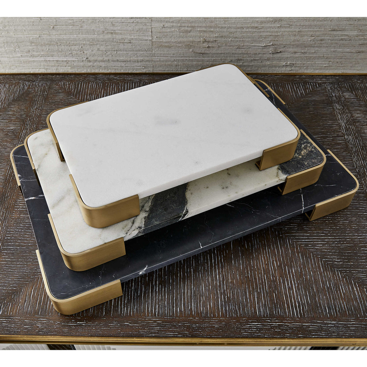 Uttermost Accessories Elevated Tray/Plateau - Panda Marble Medium House of Isabella UK