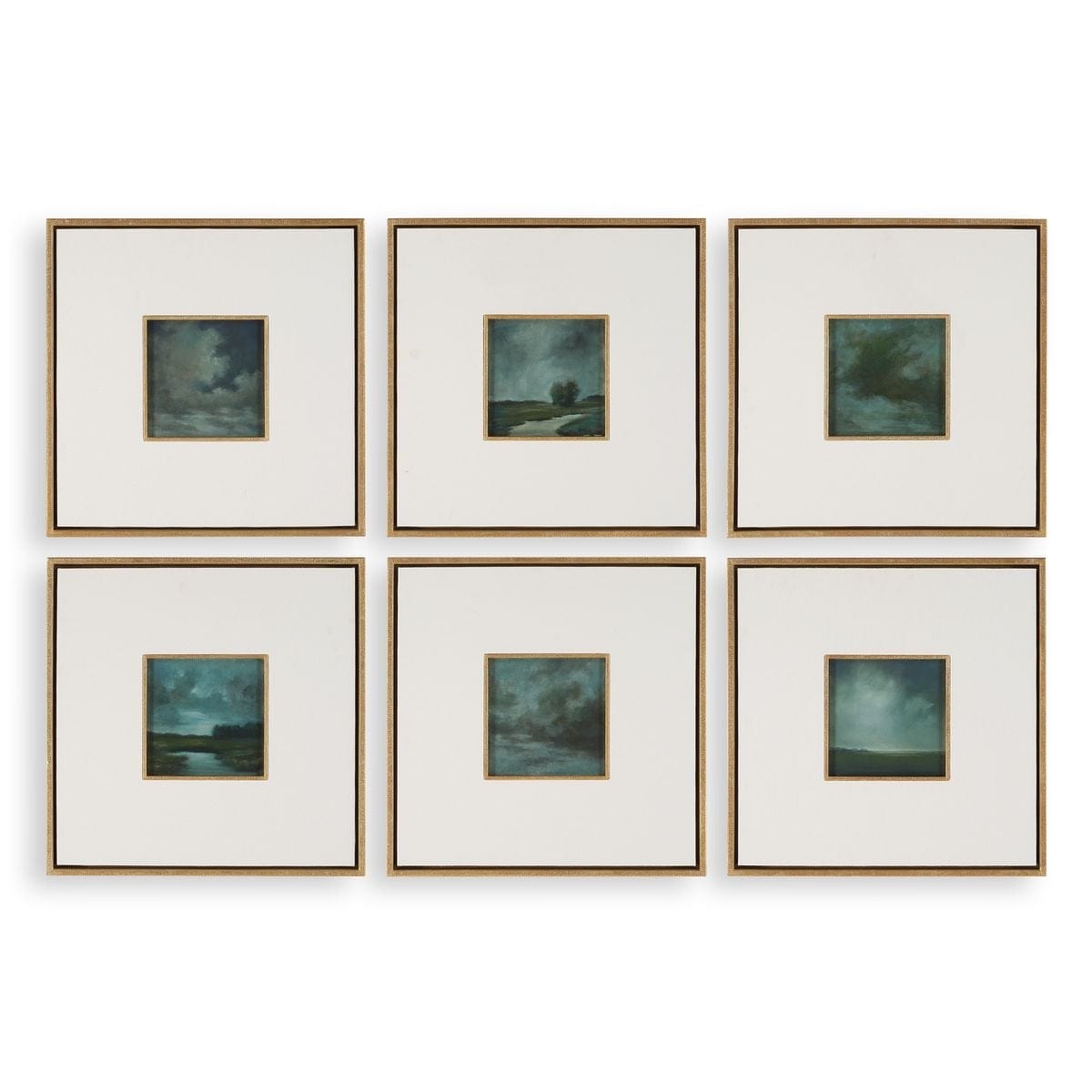 Uttermost Accessories Evening Cumulation Framed Canvases Set of 6 House of Isabella UK
