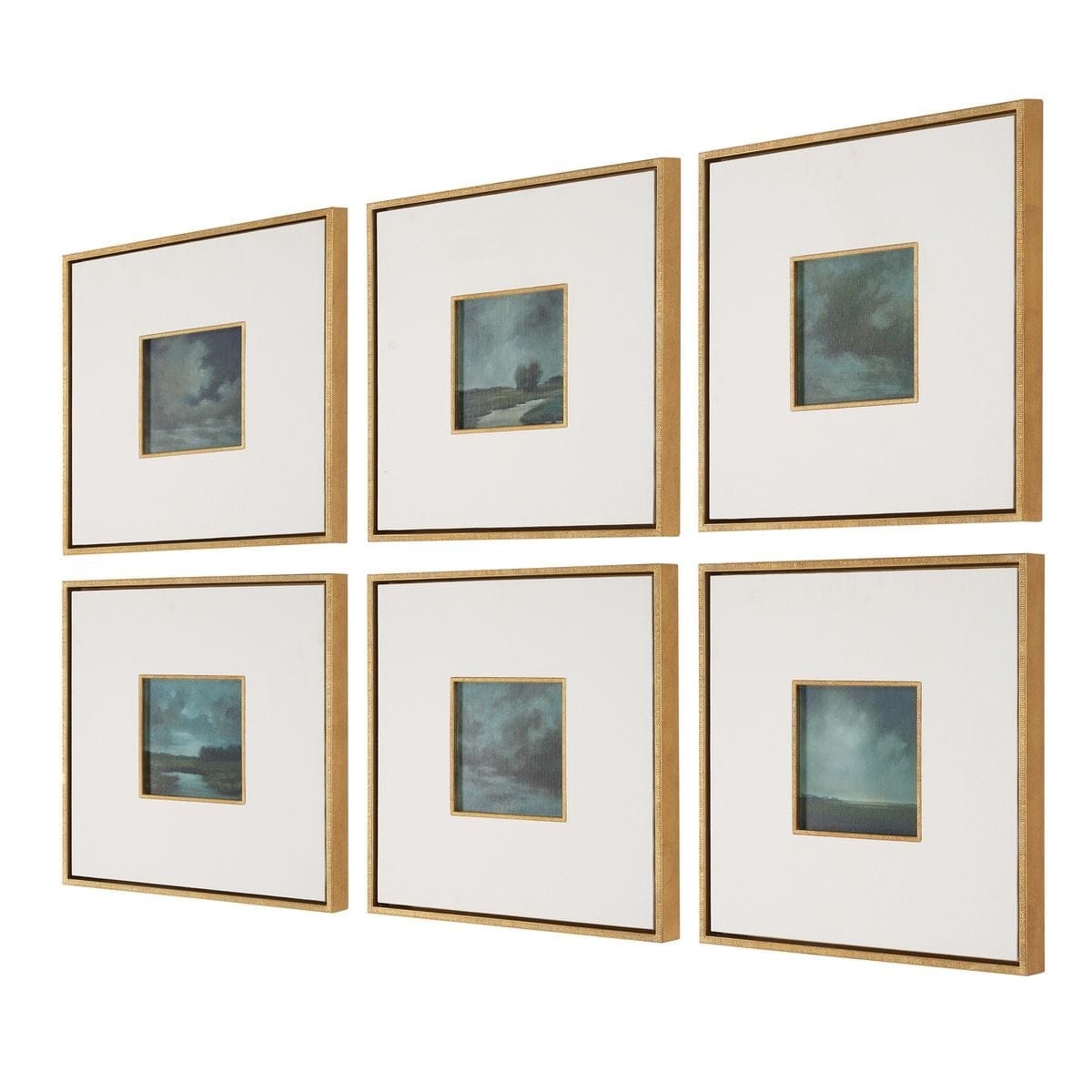 Uttermost Accessories Evening Cumulation Framed Canvases Set of 6 House of Isabella UK