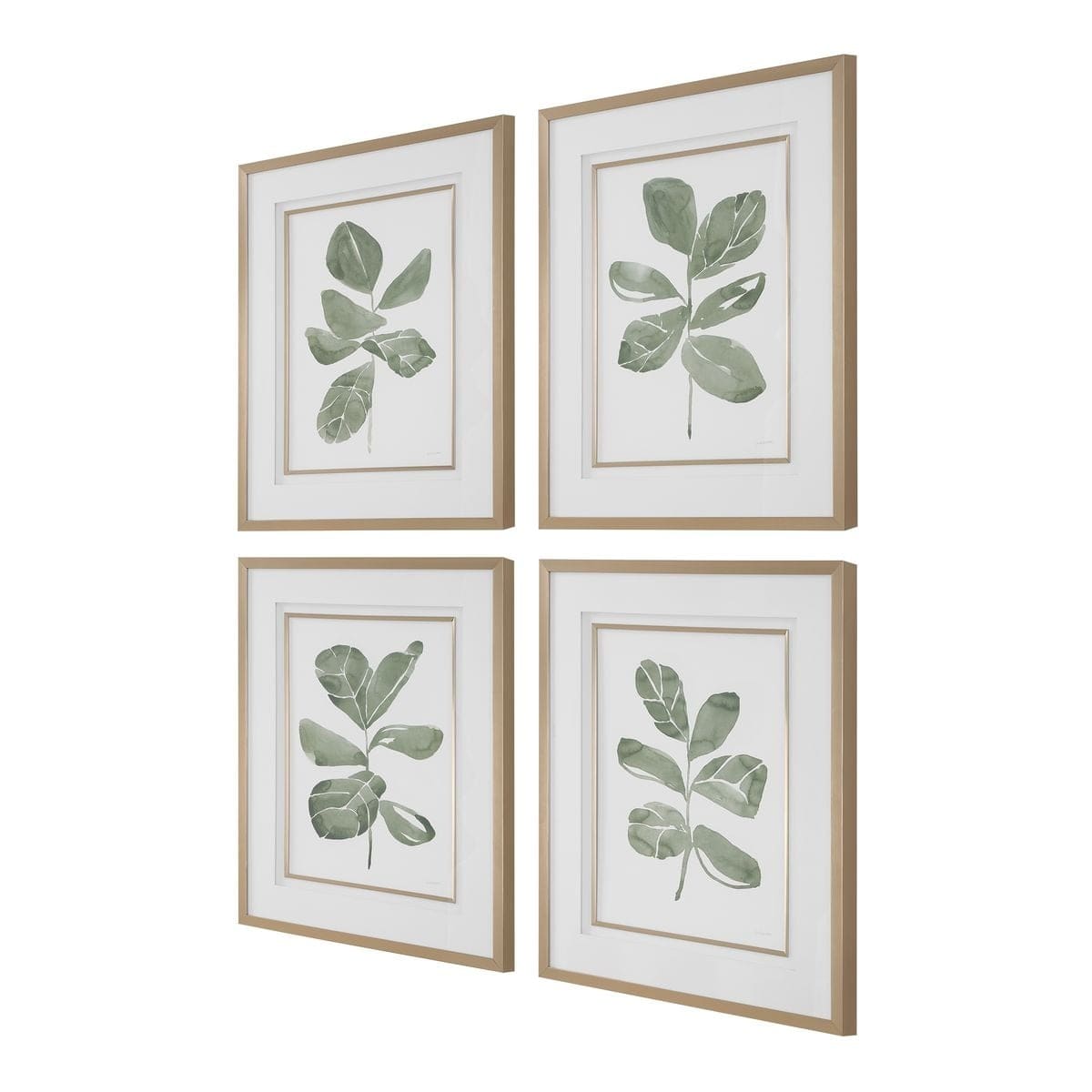 Uttermost Accessories Fiddle Head Leaf Botanical Prints Set of 4 House of Isabella UK