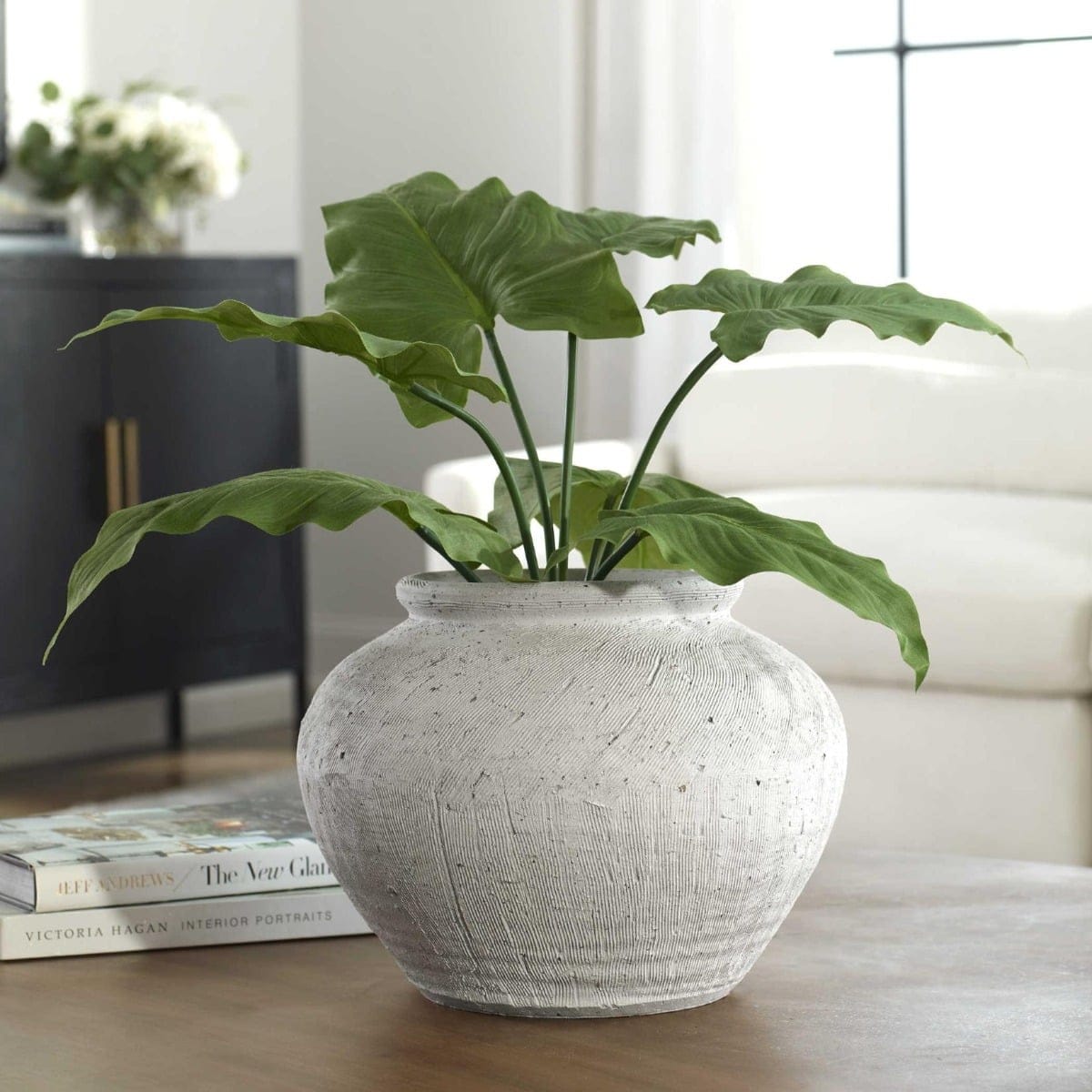 Uttermost Accessories Floreana Round White Vase House of Isabella UK