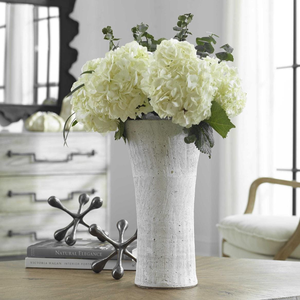 Uttermost Accessories Floreana Tall White Vase House of Isabella UK