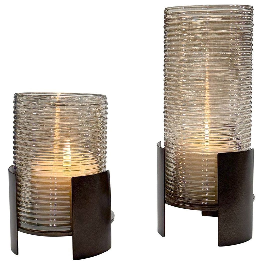 Uttermost Accessories Fluted Fire Cylinder Candleholders - Set of 2 House of Isabella UK