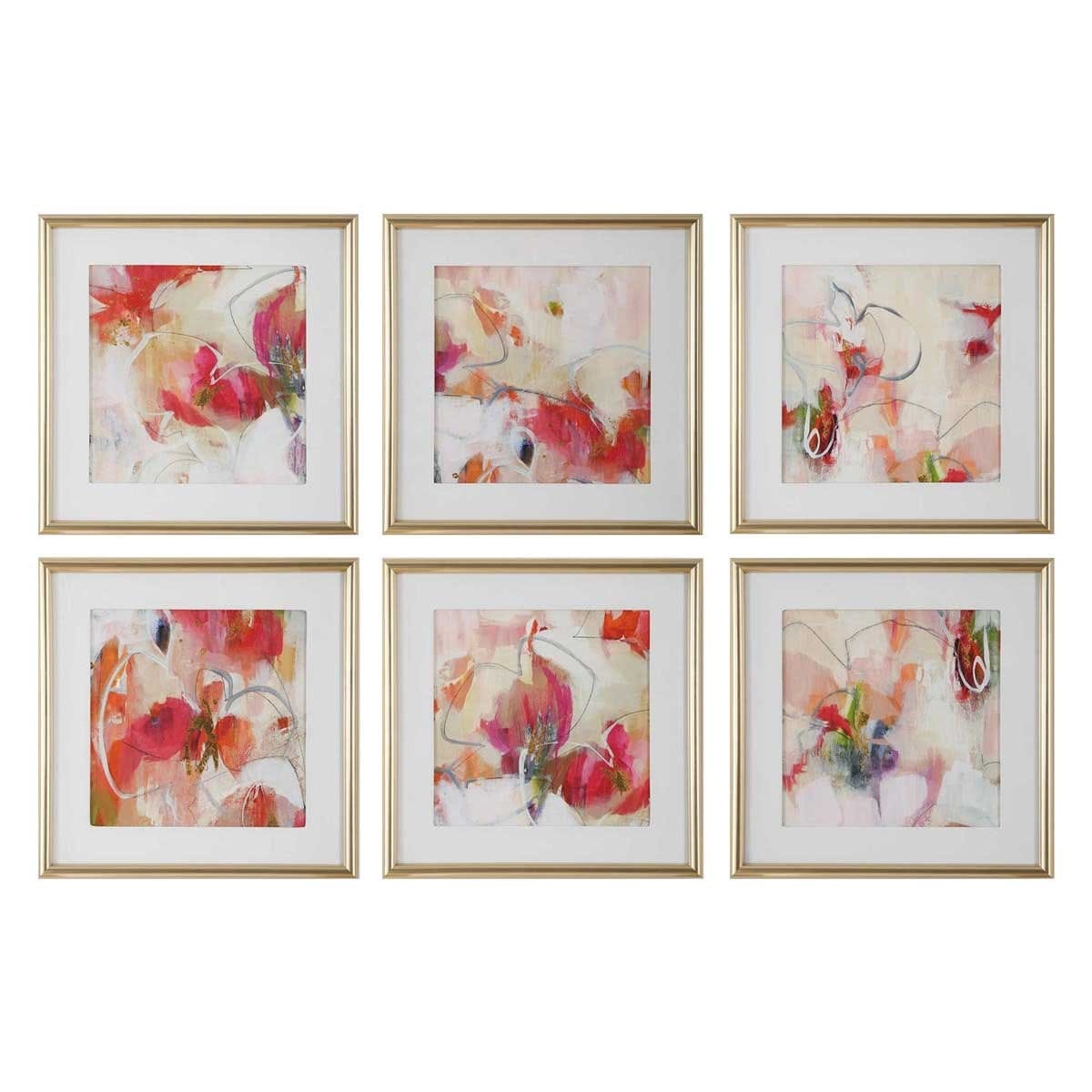 Uttermost Accessories Fresh Start Red Abstract Prints, Set of 6 House of Isabella UK