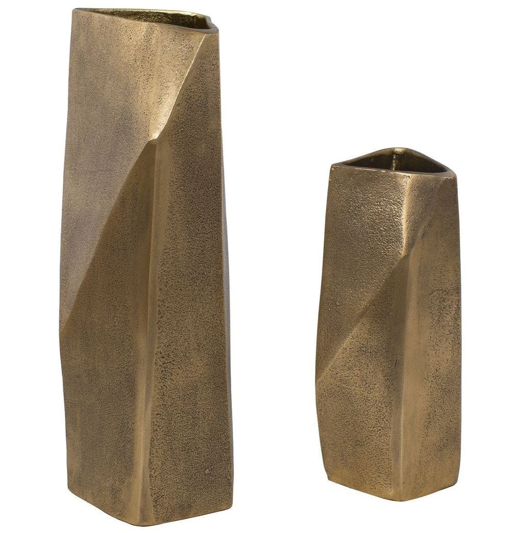 Uttermost Accessories GeoForm Indoor-Outdoor Vases in Brass - Set of 2 House of Isabella UK