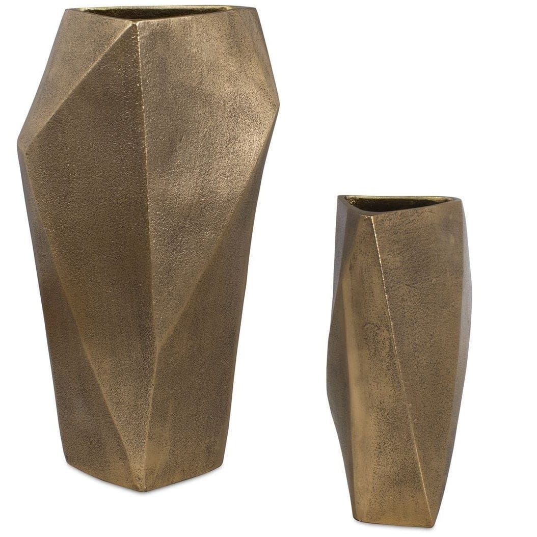 Uttermost Accessories GeoForm Indoor-Outdoor Vases in Brass - Set of 2 House of Isabella UK