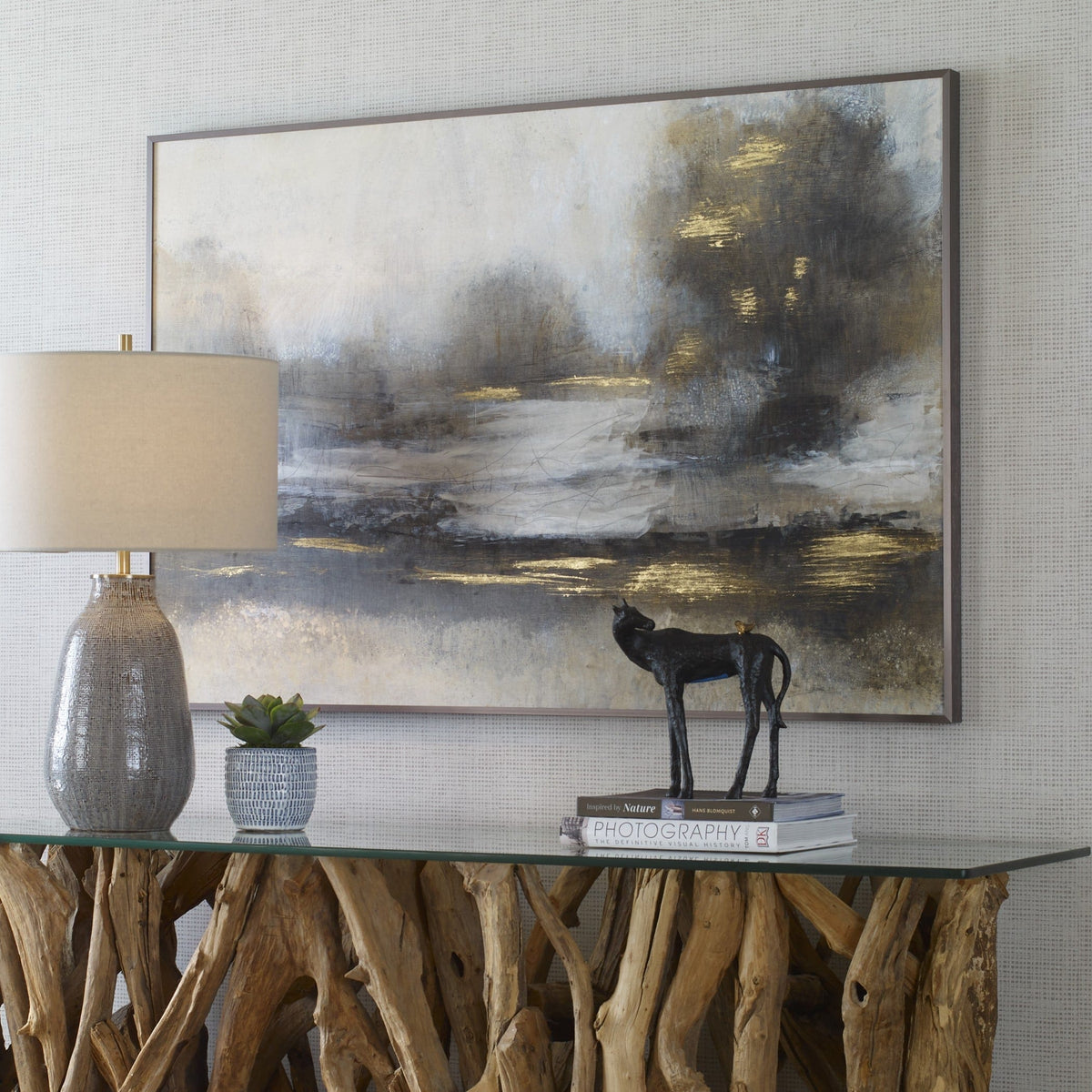 Uttermost Accessories Gilt Misty Landscape Framed Print House of Isabella UK