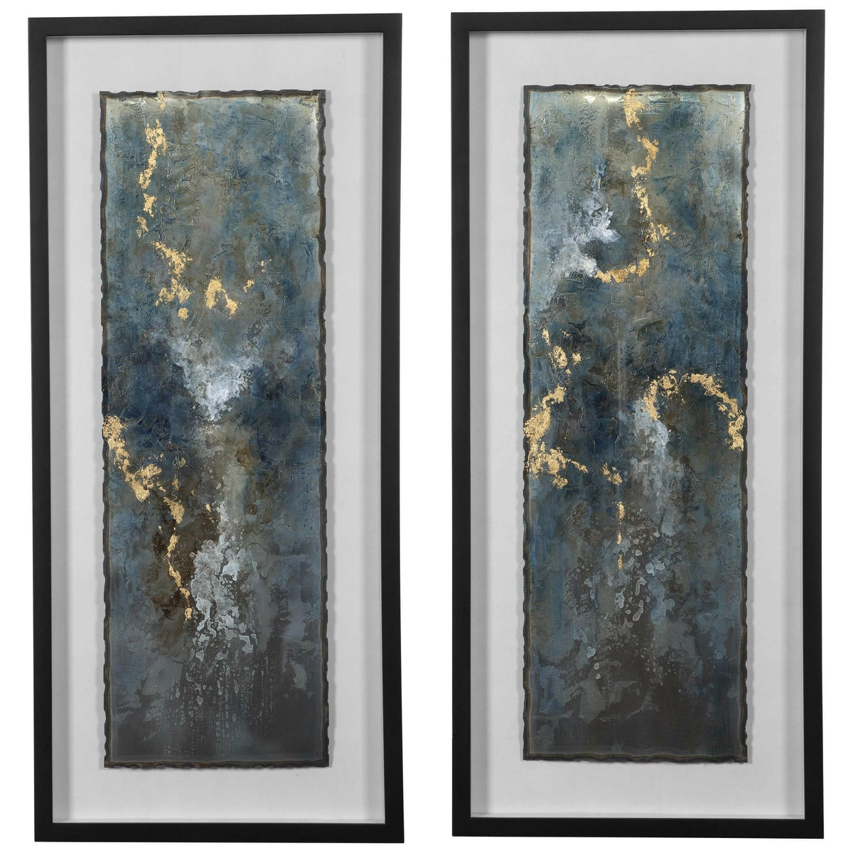 Glimmering Agate Abstract Prints, S/2.