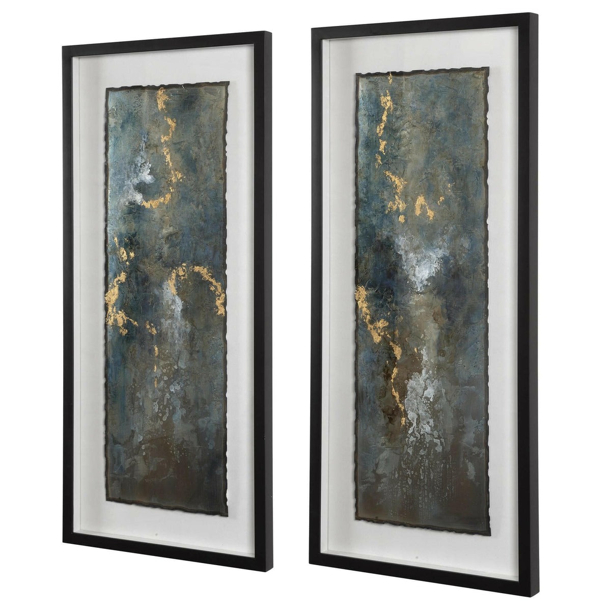 Glimmering Agate Abstract Prints, S/2.