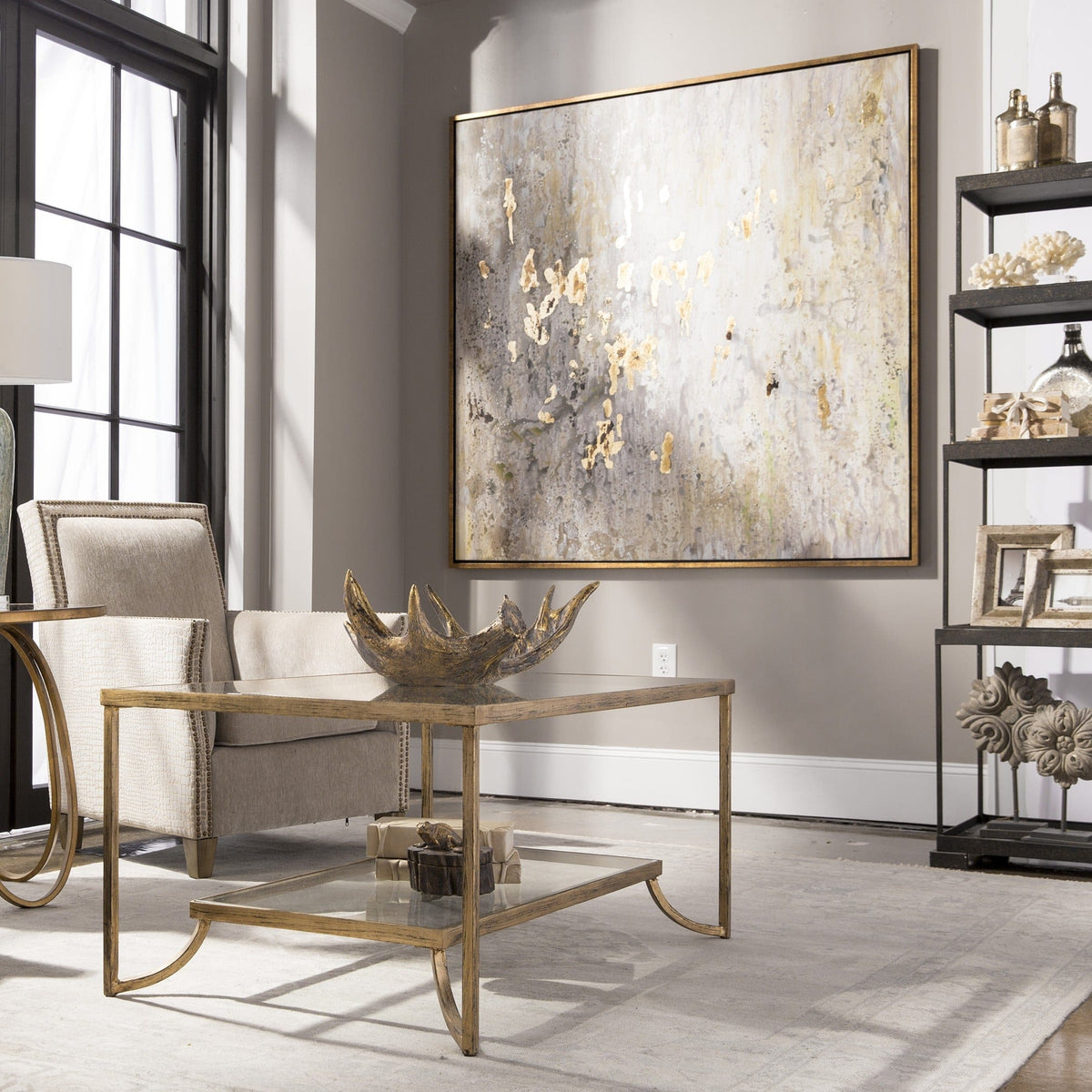 Uttermost Accessories Golden Raindrops Modern Abstract Art House of Isabella UK
