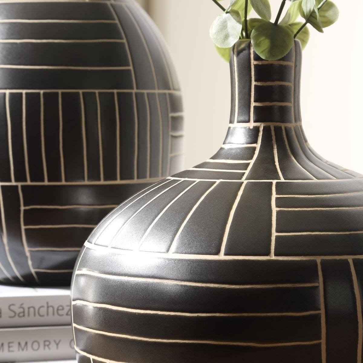 Uttermost Accessories Graphite Stride Geometric Vases Set of 2 House of Isabella UK