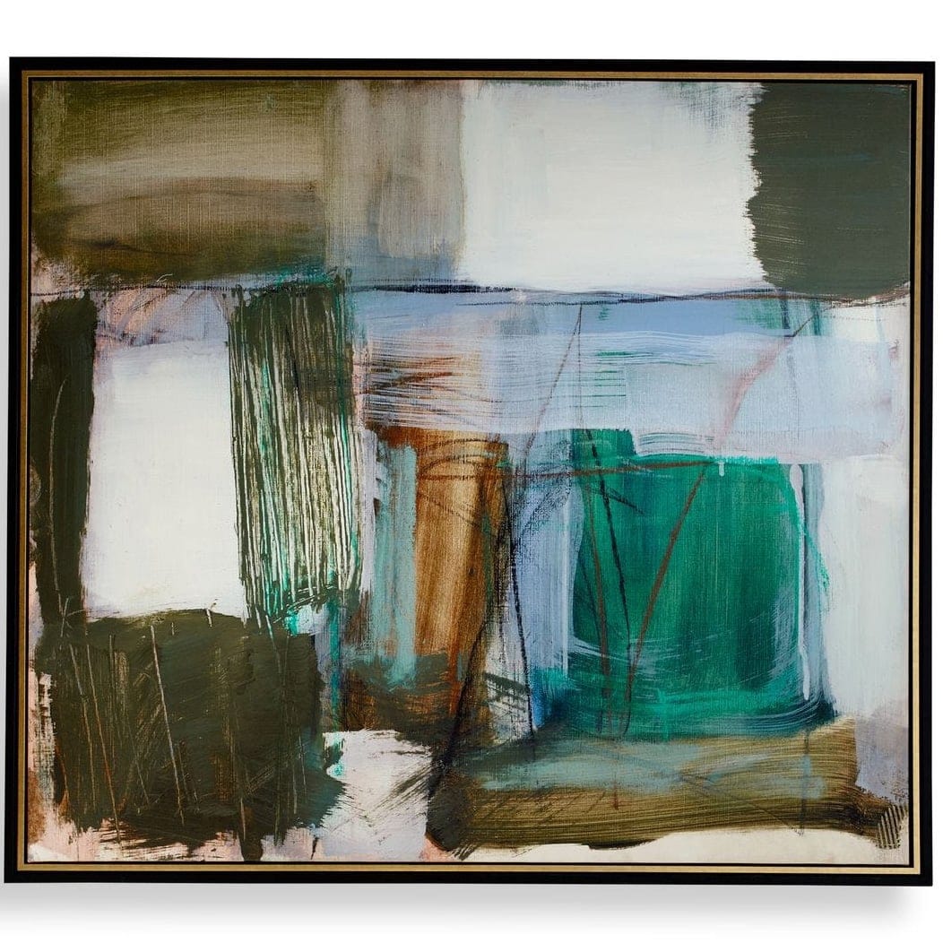Uttermost Accessories Green Fields Framed Abstract Canvas House of Isabella UK