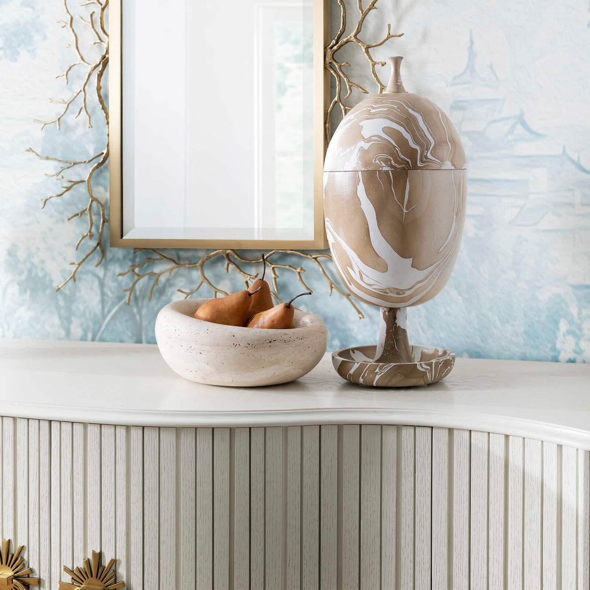 Uttermost Accessories Hadden Hall Urn in Latte Swirl House of Isabella UK