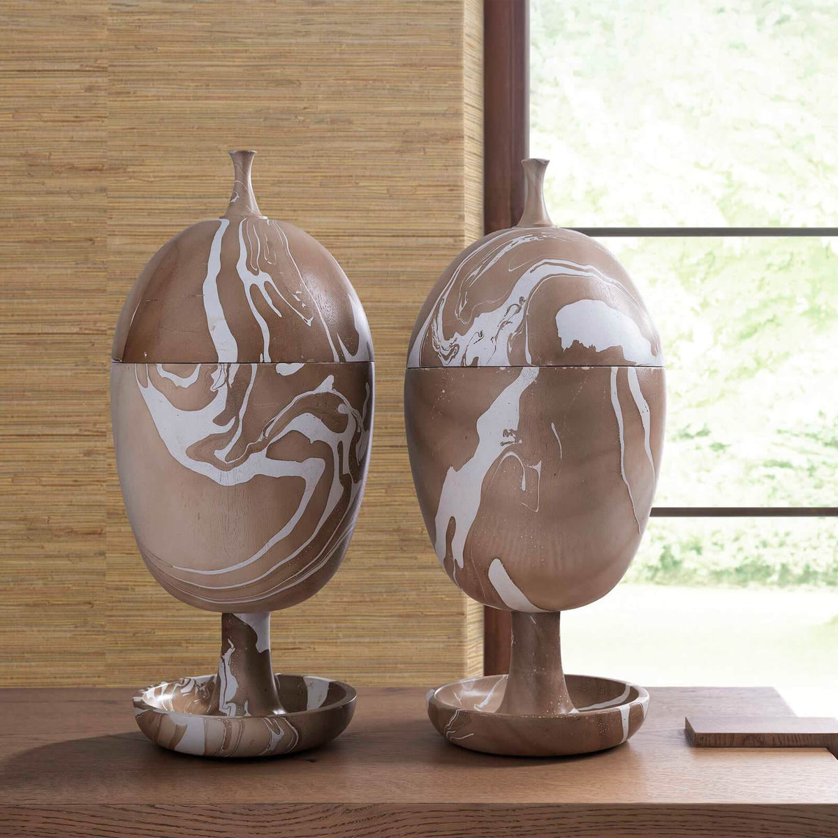 Uttermost Accessories Hadden Hall Urn in Latte Swirl House of Isabella UK