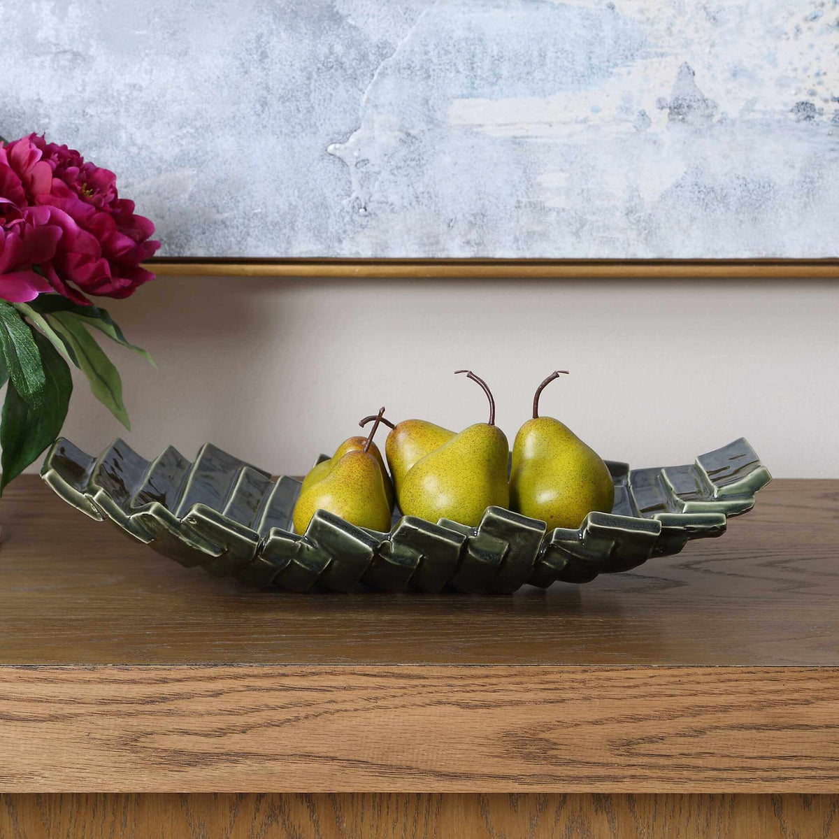 Uttermost Accessories Harbor Ridge Olive Green Bowl House of Isabella UK