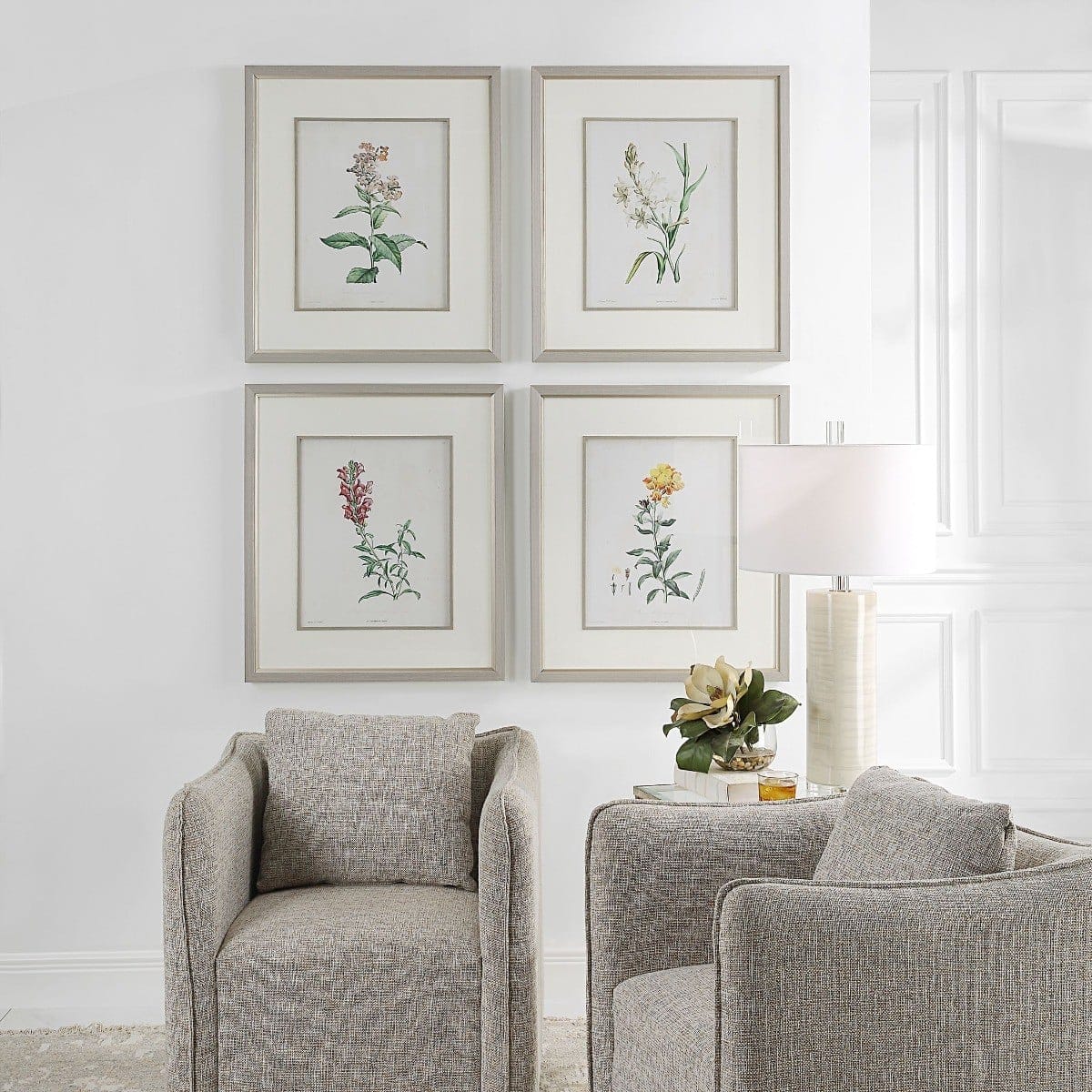 Uttermost Accessories Heirloom Blooms Study Framed Prints Set/4 House of Isabella UK