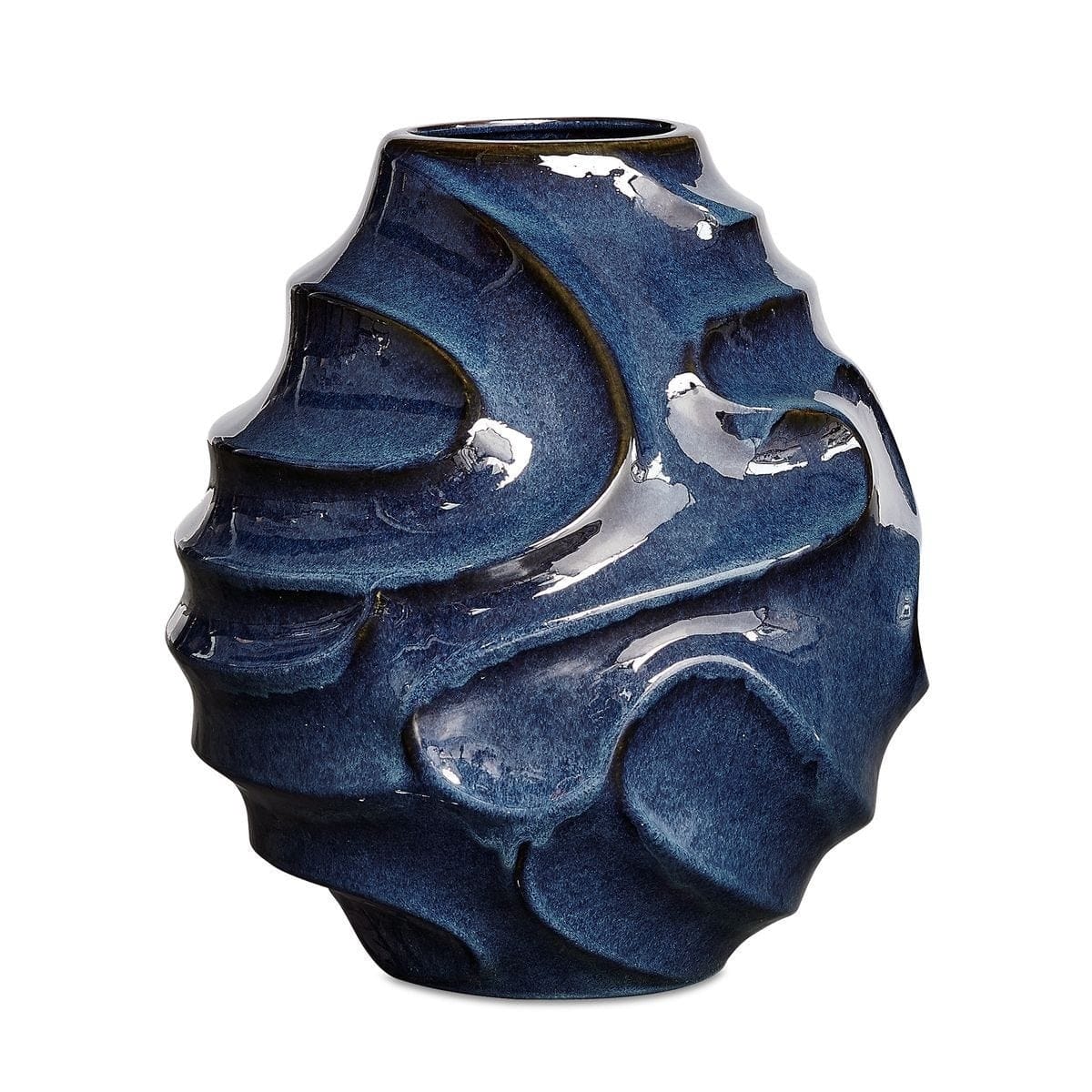 Uttermost Accessories Helix Swirl Blue Outdoor Vase House of Isabella UK