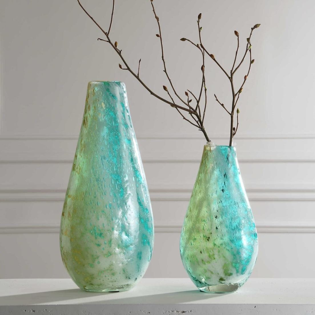 Uttermost Accessories High Tide Glass Vases, Set of 2 House of Isabella UK