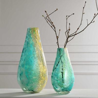 Uttermost Accessories High Tide Glass Vases, Set of 2 House of Isabella UK