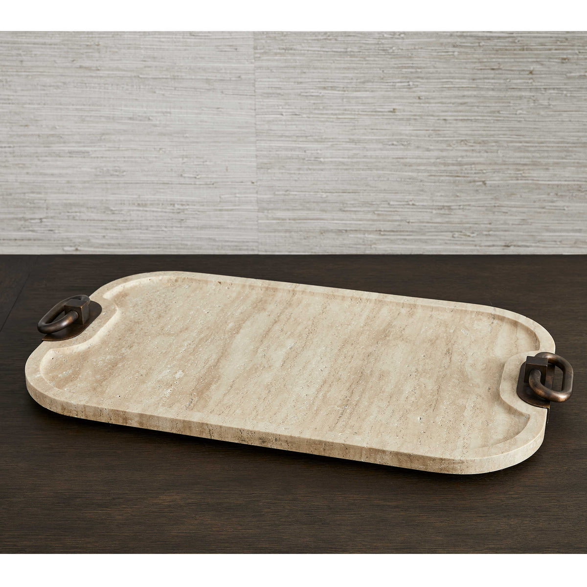 Uttermost Accessories Hippodrome Tray in Travertine House of Isabella UK