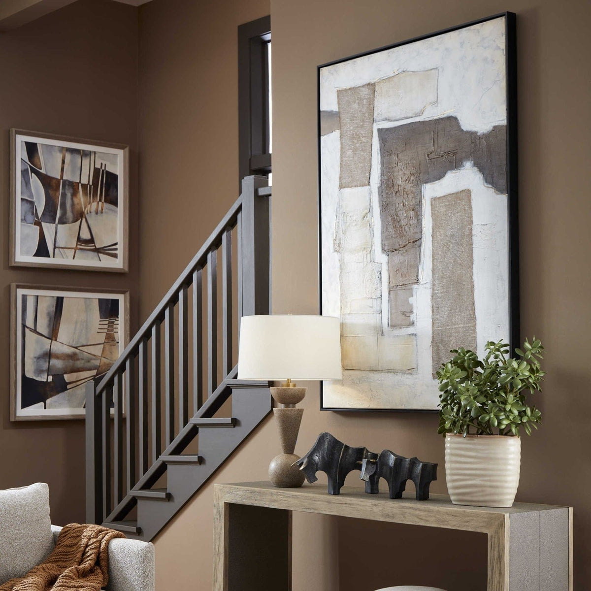 Uttermost Accessories Interference Hand Painted Canvas House of Isabella UK