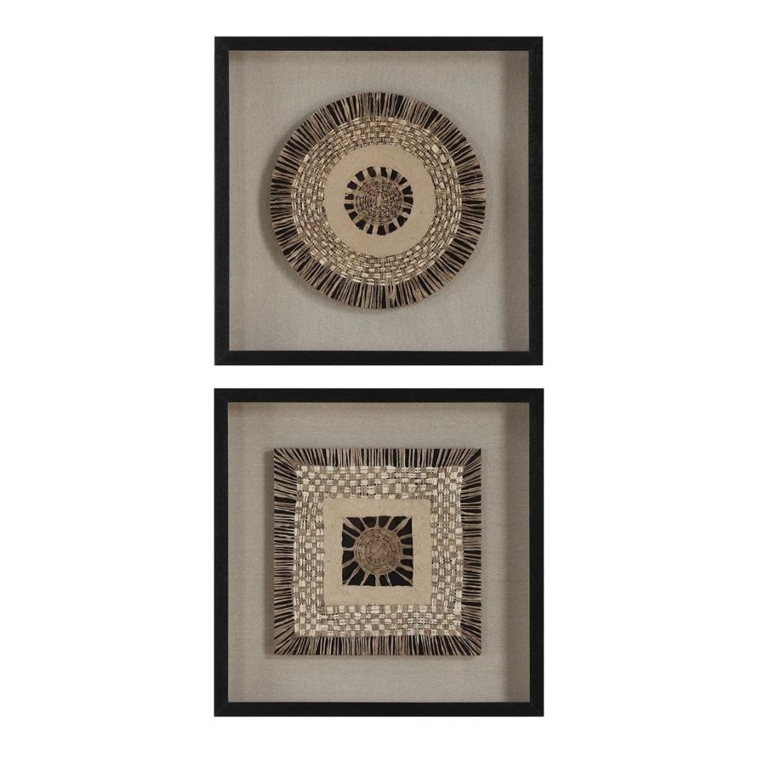 Uttermost Accessories Intertwine Knit Paper Shadow Box, Set of 2 House of Isabella UK