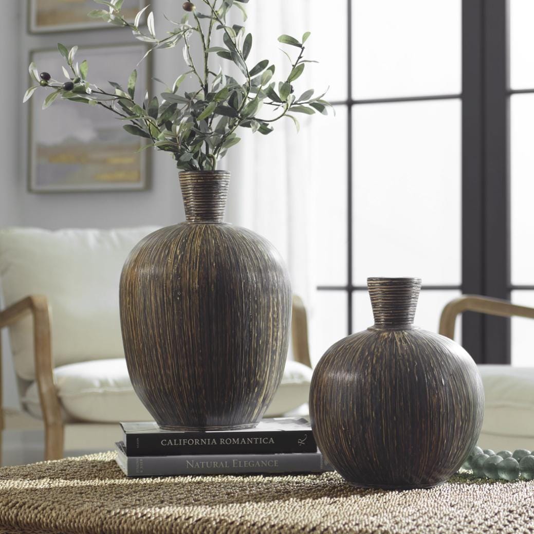 Uttermost Accessories Islander Black Vases Set of 2 House of Isabella UK