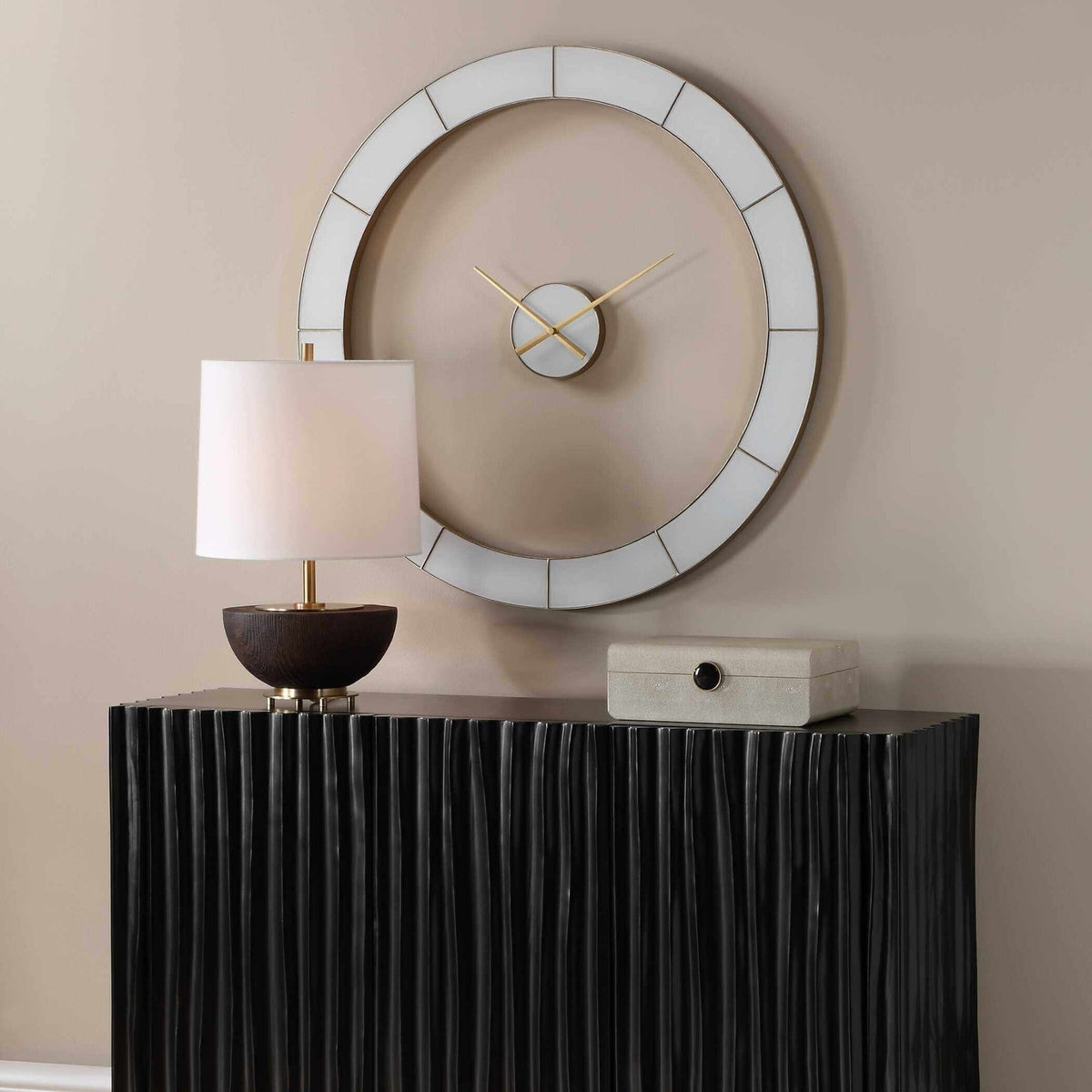 Uttermost Accessories Ivory Halo Minimalist Wall Clock House of Isabella UK
