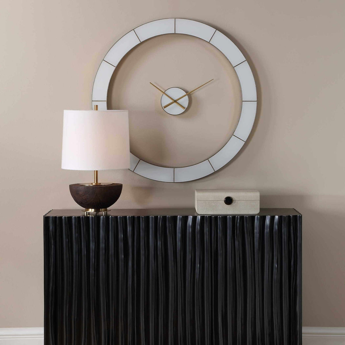 Uttermost Accessories Ivory Halo Minimalist Wall Clock House of Isabella UK