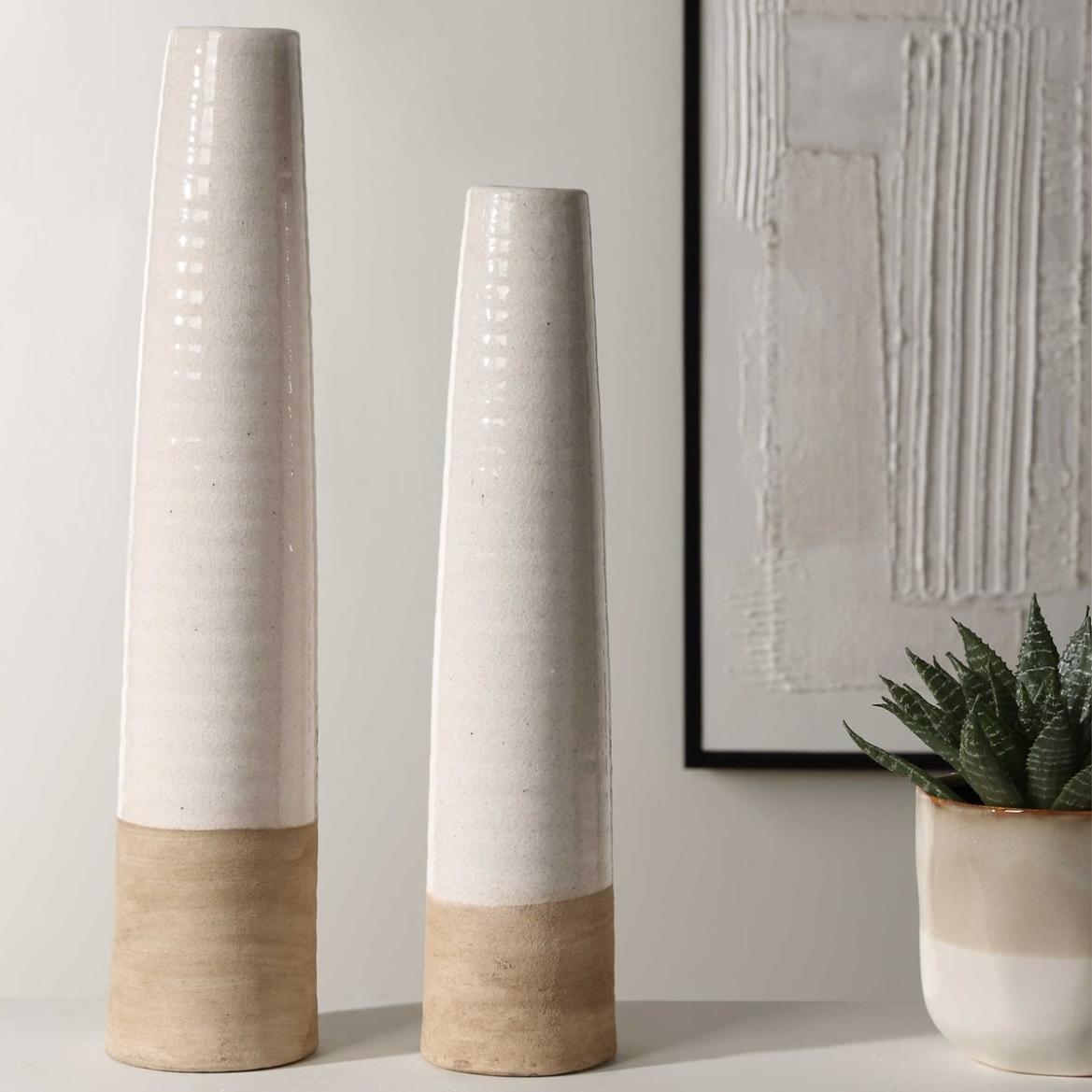 Uttermost Accessories Ivory Sands Ceramic Vases, Set of 2 House of Isabella UK