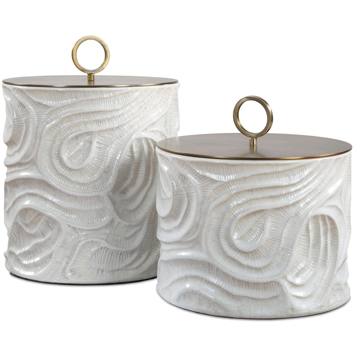Uttermost Accessories Ivory Tide Canisters, Set of 2 House of Isabella UK