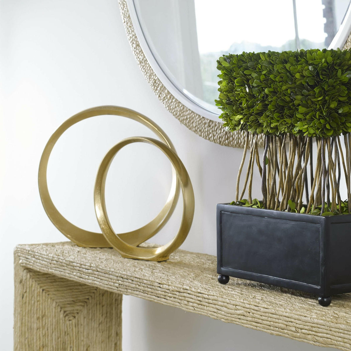 Jimena Gold Ring Sculptures Set/2.