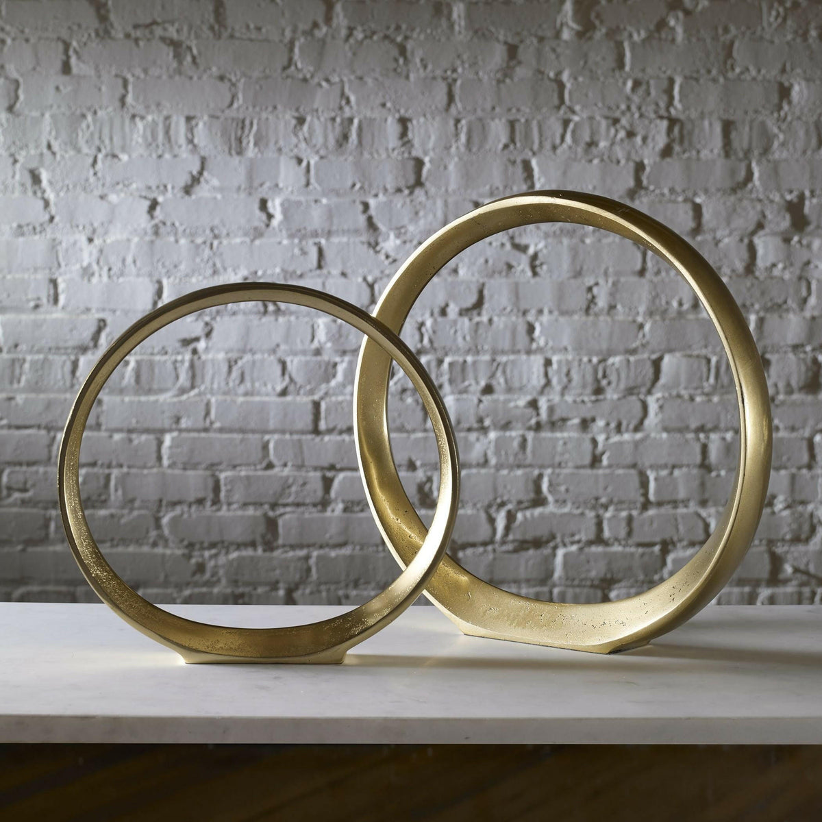 Jimena Gold Ring Sculptures Set/2.