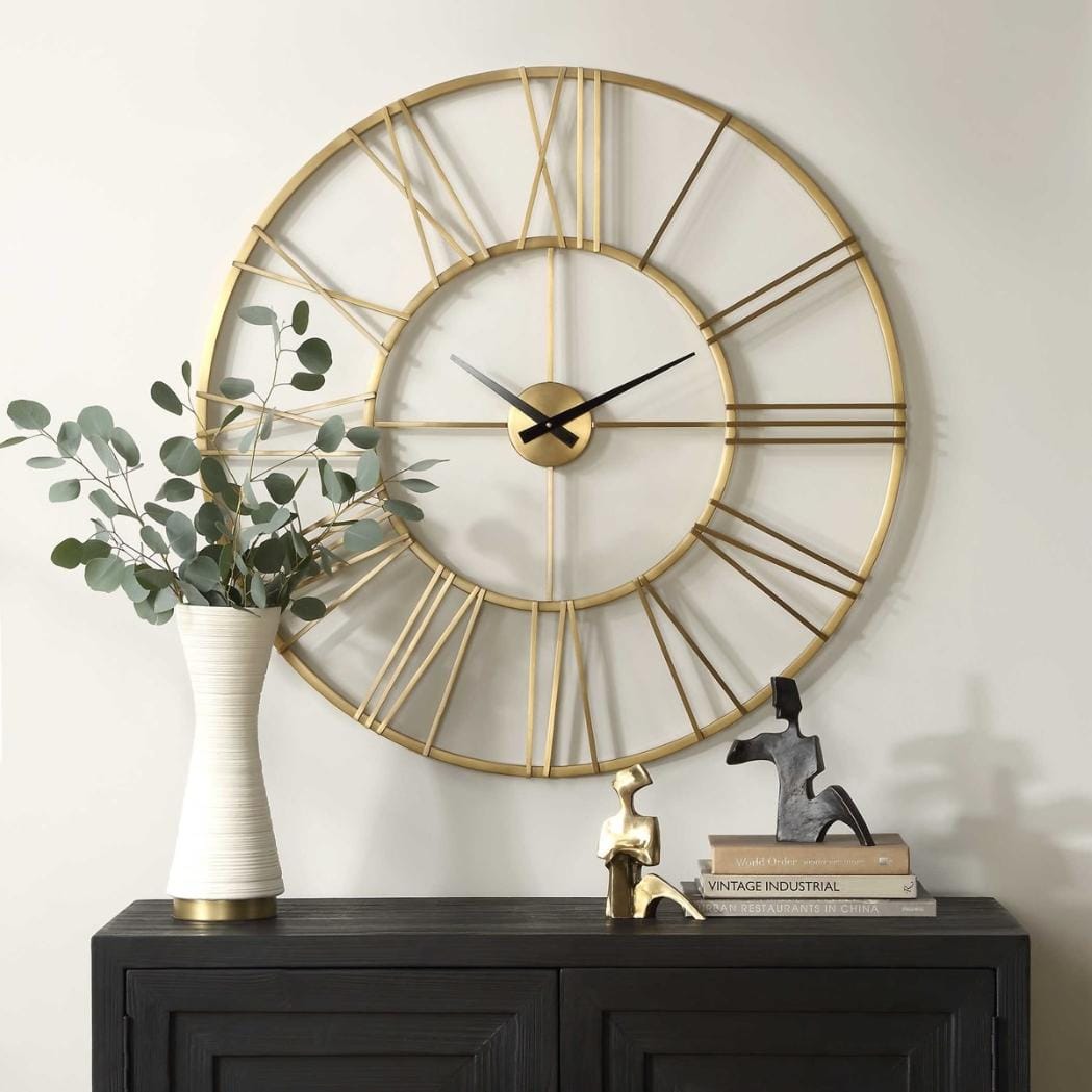 Uttermost Accessories Keyann Brass Wall Clock House of Isabella UK