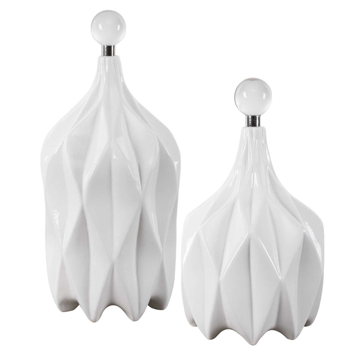 Uttermost Accessories Klara White Bottles, S/2 House of Isabella UK
