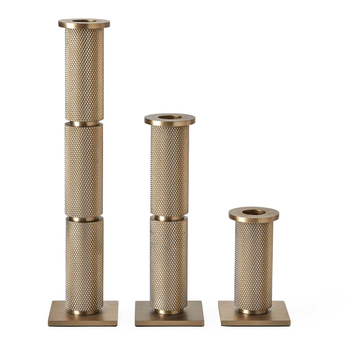 Uttermost Accessories Knurled Taper Candleholders, Set of 3 House of Isabella UK