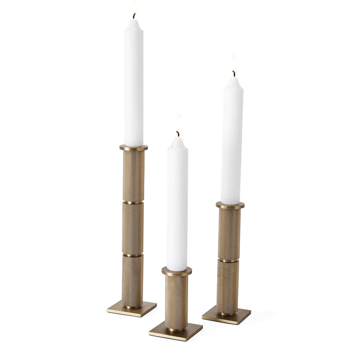 Uttermost Accessories Knurled Taper Candleholders, Set of 3 House of Isabella UK